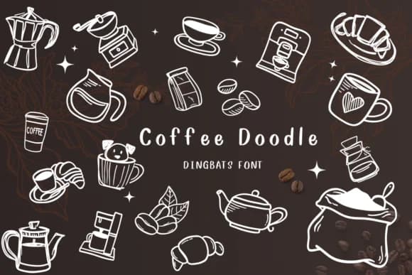 Coffee Doodle by CHANOK — Dingbats Font