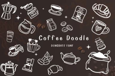 Coffee Doodle by CHANOK — Dingbats Font — thumbnail 1