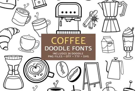 Coffee Doodle by digitalplannerland — Dingbats Font