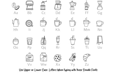 Coffee Doodle by digitalplannerland — Dingbats Font — thumbnail 3