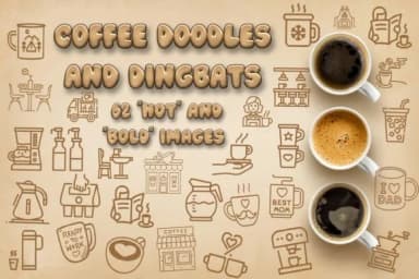 Coffee Doodles by Mary Kay's Magic — Dingbats Font — thumbnail 1