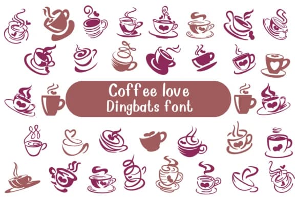Coffee Love by Nongyao — Dingbats Font