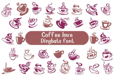 Coffee Love by Nongyao — Dingbats Font — thumbnail 1
