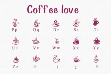Coffee Love by Nongyao — Dingbats Font — thumbnail 3