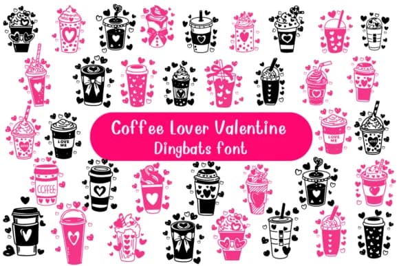 Coffee Lover Valentine by Nongyao — Dingbats Font