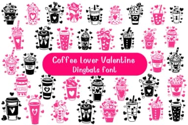 Coffee Lover Valentine by Nongyao — Dingbats Font — thumbnail 1