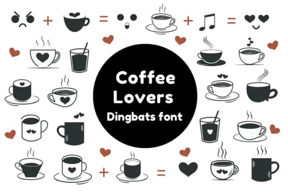 Coffee Lovers by Nun Sukhwan — Dingbats Font