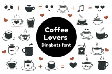 Coffee Lovers by Nun Sukhwan — Dingbats Font — thumbnail 1