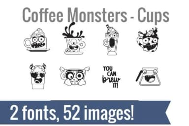 Coffee Monsters Dingbats by Illustration Ink — Dingbats Font — thumbnail 2