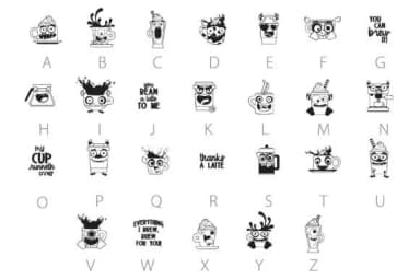 Coffee Monsters Dingbats by Illustration Ink — Dingbats Font — thumbnail 4