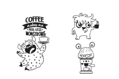 Coffee Monsters Dingbats by Illustration Ink — Dingbats Font — thumbnail 8