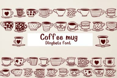 Coffee Mug by Nongyao — Dingbats Font — thumbnail 1