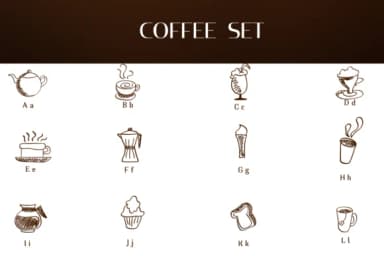 Coffee Set by Heartcraft Atelier — Dingbats Font — thumbnail 2