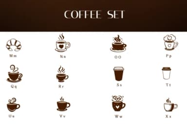 Coffee Set by Heartcraft Atelier — Dingbats Font — thumbnail 3