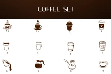 Coffee Set by Heartcraft Atelier — Dingbats Font — thumbnail 4