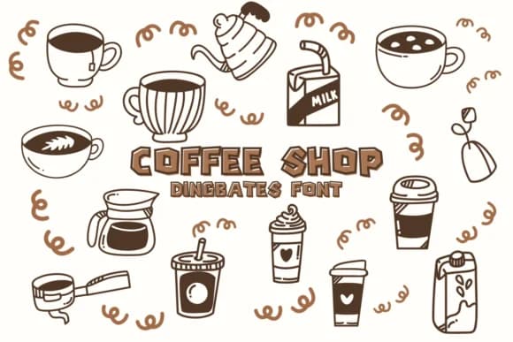 Coffee Shop by Chonada — Dingbats Font