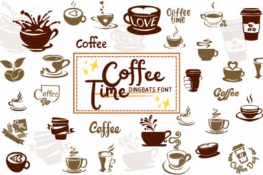 Coffee Time by PraewDesigns — Dingbats Font — thumbnail 1