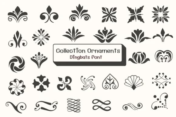 Collection Ornaments by Ketsarin — Dingbats Font