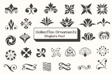 Collection Ornaments by Ketsarin — Dingbats Font — thumbnail 1