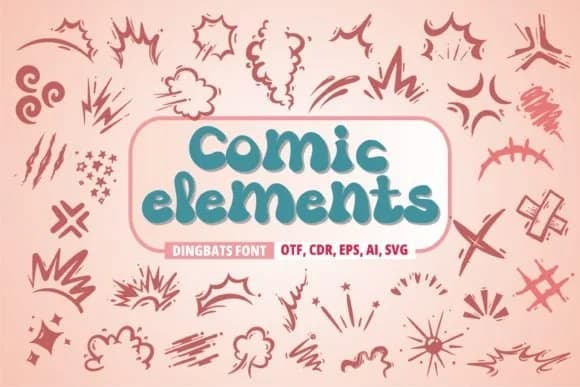 Comic Elements by onoborgol — Dingbats Font