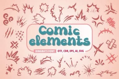 Comic Elements by onoborgol — Dingbats Font — thumbnail 1