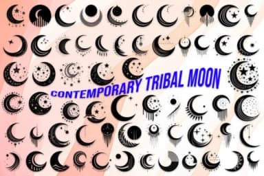 Contemporary Tribal Moon by MOMAT THIRTYONE — Dingbats Font — thumbnail 1