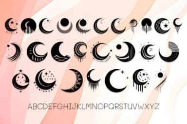 Contemporary Tribal Moon by MOMAT THIRTYONE — Dingbats Font — thumbnail 2