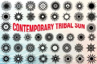 Contemporary Tribal Sun by MOMAT THIRTYONE — Dingbats Font — thumbnail 1