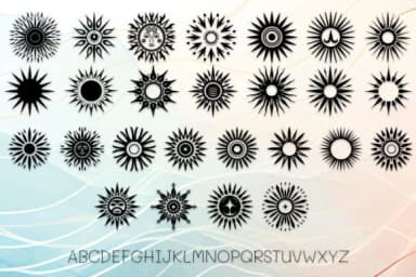Contemporary Tribal Sun by MOMAT THIRTYONE — Dingbats Font — thumbnail 2