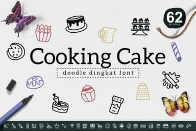 Cooking Cake by YandiDesigns — Dingbats Font — thumbnail 1