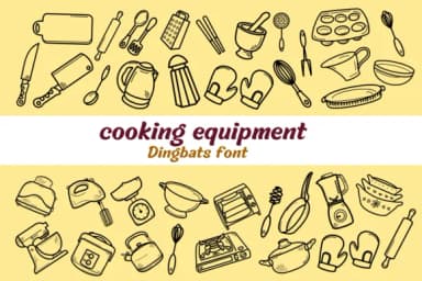 Cooking Equipment by Nun Sukhwan — Dingbats Font — thumbnail 1