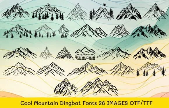 Cool Mountain by MOMAT THIRTYONE — Dingbats Font
