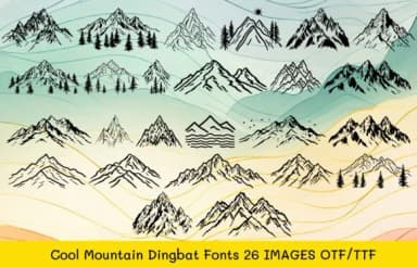Cool Mountain by MOMAT THIRTYONE — Dingbats Font — thumbnail 1