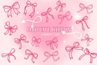 Coquette Ribbon by CHANOK — Dingbats Font — thumbnail 1