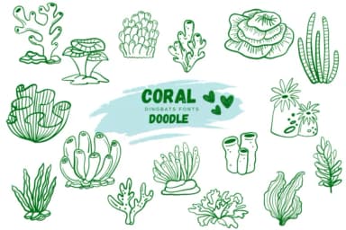 Coral Doodle by Suphitchaya — Dingbats Font — thumbnail 1