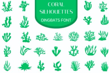 Coral Silhouettes by Heartcraft Atelier — Dingbats Font — thumbnail 1