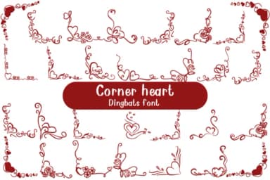 Corner Heart by Nongyao — Dingbats Font — thumbnail 1