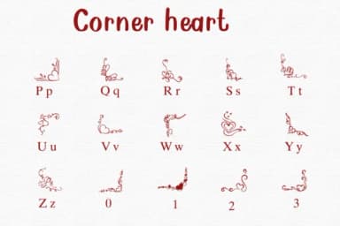 Corner Heart by Nongyao — Dingbats Font — thumbnail 3