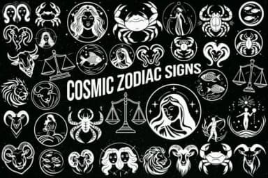 Cosmic Zodiac Signs by MOMAT THIRTYONE — Dingbats Font — thumbnail 1