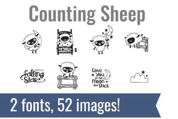 Counting Sheep Dingbats by Illustration Ink — Dingbats Font