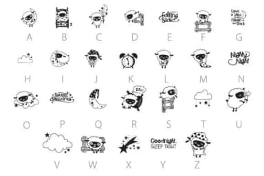 Counting Sheep Dingbats by Illustration Ink — Dingbats Font — thumbnail 4
