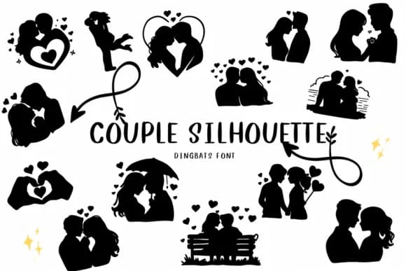 Couple Silhouette by CHANOK — Dingbats Font