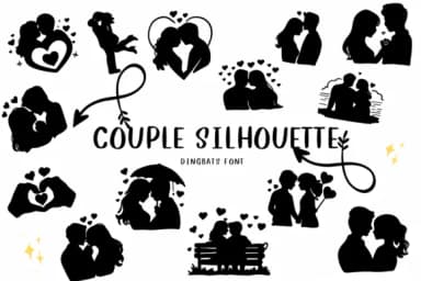 Couple Silhouette by CHANOK — Dingbats Font — thumbnail 1