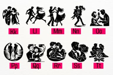 Couple Valentine by Petal Pixels — Dingbats Font — thumbnail 2