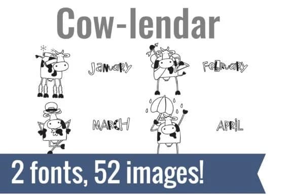 Cow-lendar Dingbats by Illustration Ink — Dingbats Font