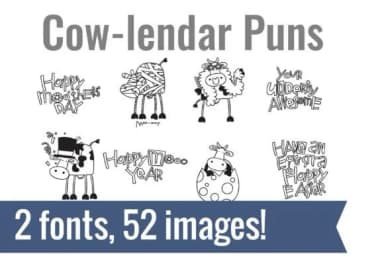 Cow-lendar Dingbats by Illustration Ink — Dingbats Font — thumbnail 2