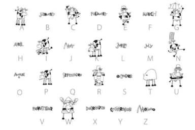 Cow-lendar Dingbats by Illustration Ink — Dingbats Font — thumbnail 4