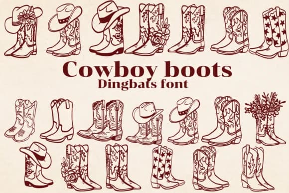 Cowboy Boots by The Makewell Paper Co — Dingbats Font