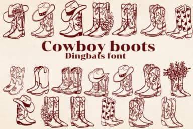 Cowboy Boots by The Makewell Paper Co — Dingbats Font — thumbnail 1