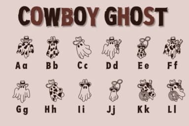 Cowboy Ghost by Chonada — Dingbats Font — thumbnail 2
